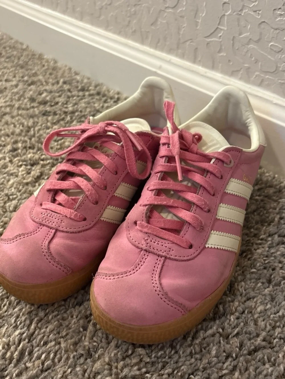 adidas Pink & White Gazelle Retro Sneakers